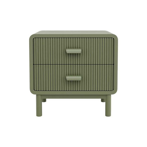 Olivia 55x55.5cm Bedside Table - Olive - OUTLET NSW - Olivia 55x55.5cm Bedside Table - Olive - OUTLET NSW - Eleganté