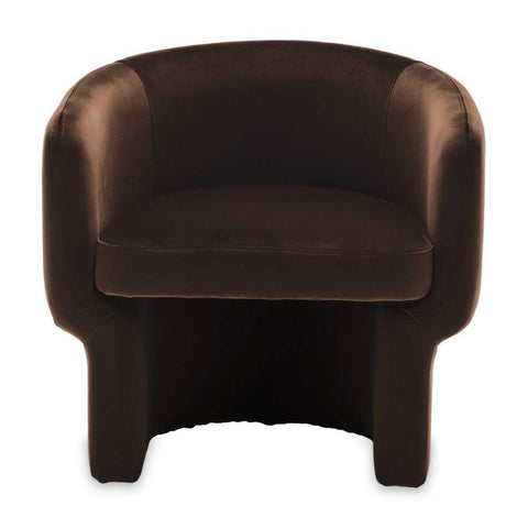 Avenue Arm Chair - Chocolate Velvet - Occasional Chairs - Eleganté