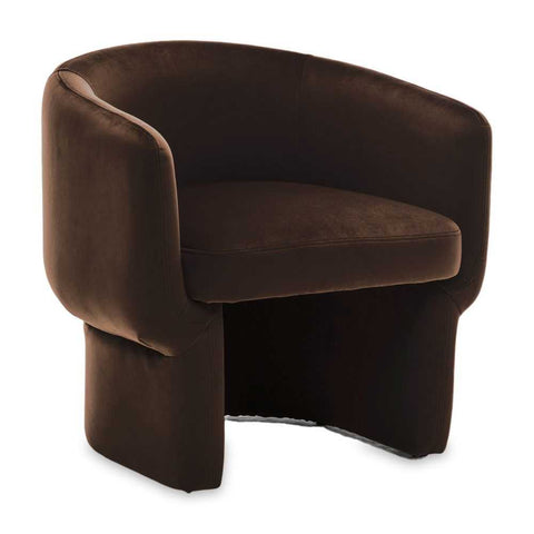 Avenue Arm Chair - Chocolate Velvet - Occasional Chairs - Eleganté