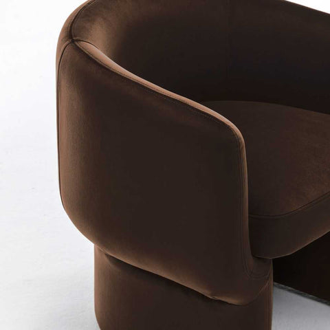 Avenue Arm Chair - Chocolate Velvet - Occasional Chairs - Eleganté