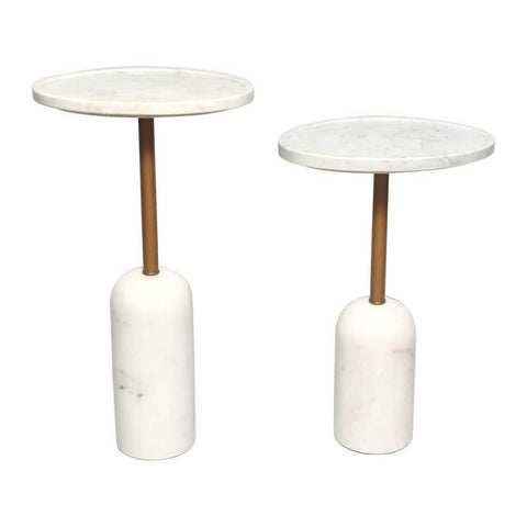 Solada Marble Cocktail Table - Large White - Side Tables - Eleganté