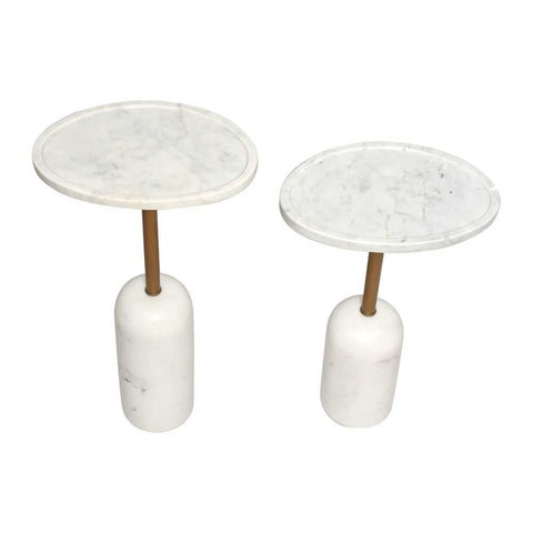 Solada Marble Cocktail Table - Large White - Side Tables - Eleganté