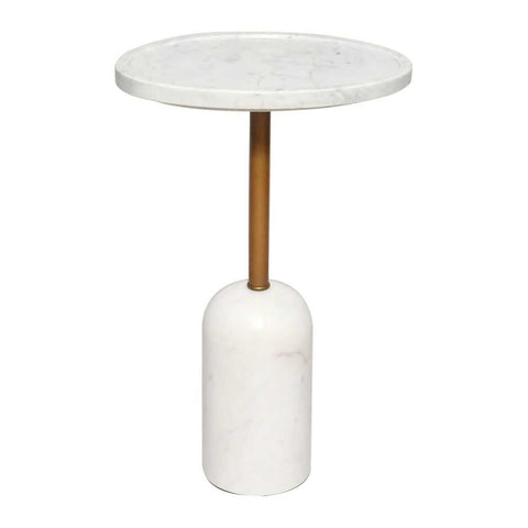 Solada Marble Cocktail Table - Small White - Side Tables - Eleganté