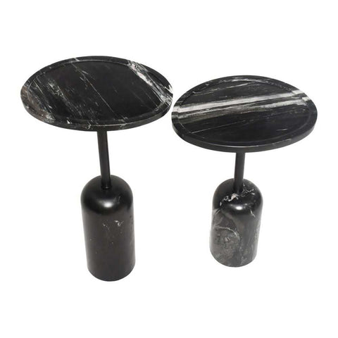 Solada Marble Cocktail Table - Small Black - Side Tables - Eleganté