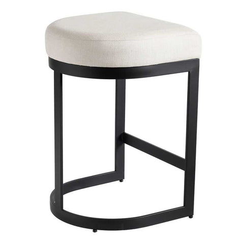 Remy Black Kitchen Stool - Natural Linen