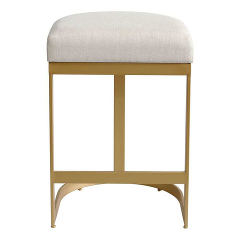 Remy Gold Kitchen Stool - Natural Linen