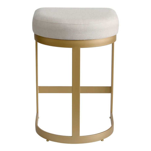 Remy Gold Kitchen Stool - Natural Linen