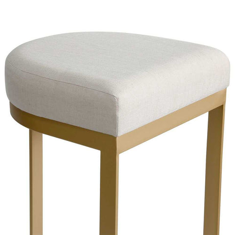 Remy Gold Kitchen Stool - Natural Linen