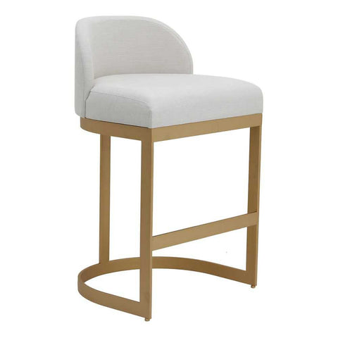Remy Black Kitchen Stool with Backrest - Natural Linen - Kitchen and Bar Stools - Eleganté