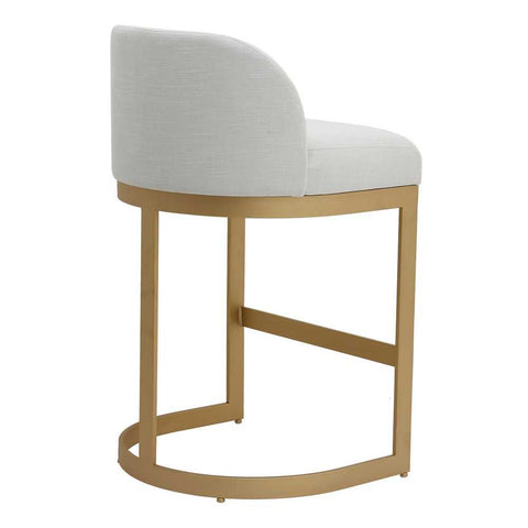 Remy Black Kitchen Stool with Backrest - Natural Linen - Kitchen and Bar Stools - Eleganté