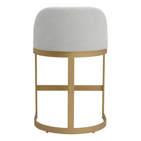 Remy Black Kitchen Stool with Backrest - Natural Linen - Kitchen and Bar Stools - Eleganté