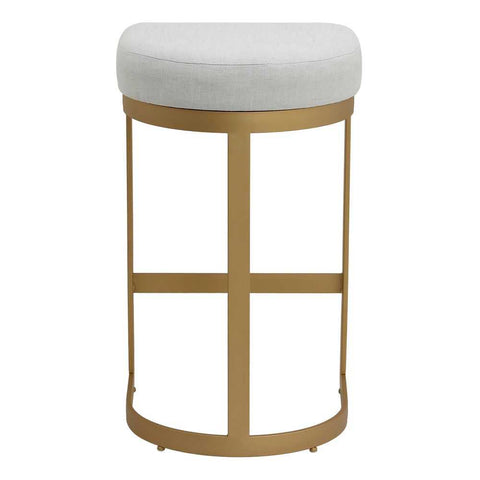 Remy Gold Bar Stool - Natural Linen