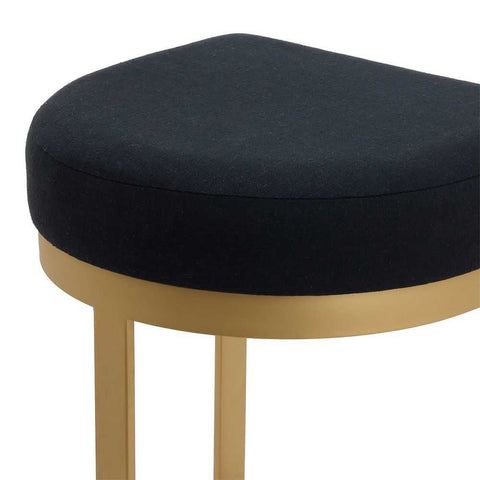 Remy Gold Bar Stool - Black Linen - Kitchen and Bar Stools - Eleganté