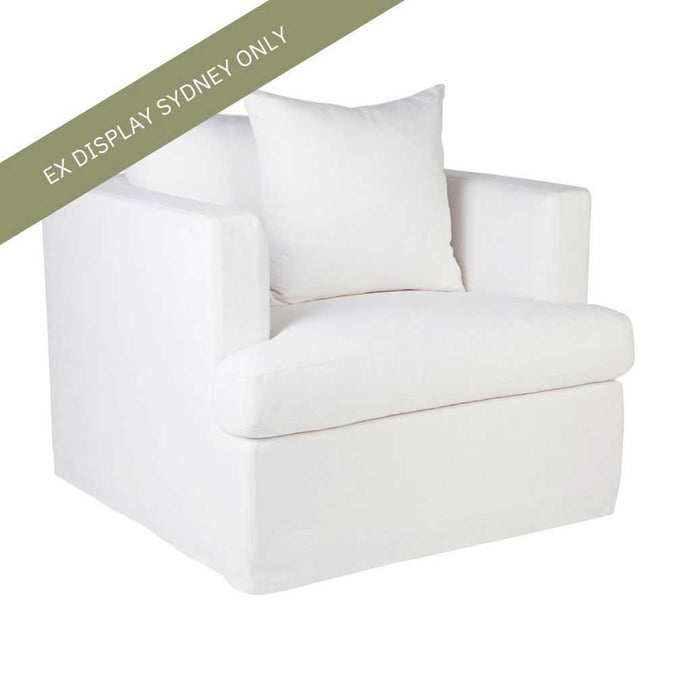 Birkshire Slip Cover Arm Chair - White Linen