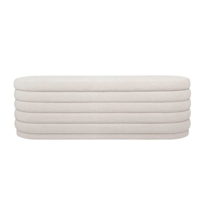 Demi Storage Bench Ottoman - White Boucle