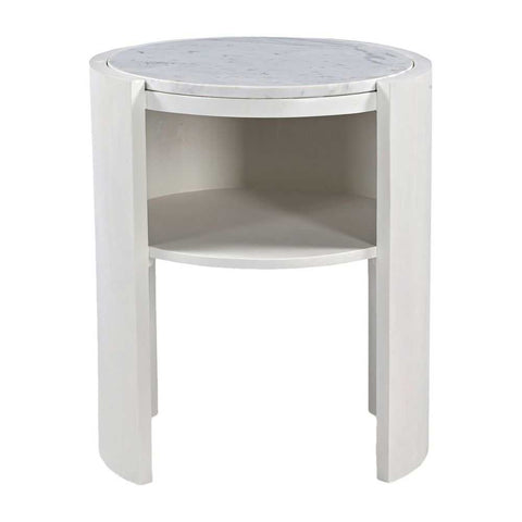 Frankie 50x60cm Marble Bedside Table - Ivory - Bedside Tables - Eleganté