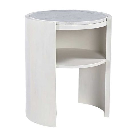 Frankie 50x60cm Marble Bedside Table - Ivory - Bedside Tables - Eleganté
