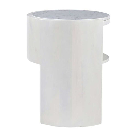 Frankie 50x60cm Marble Bedside Table - Ivory - Bedside Tables - Eleganté