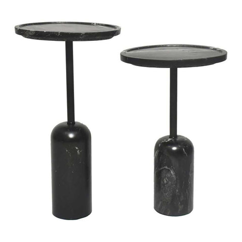 Solada Marble Cocktail Table - Large Black - Side Tables - Eleganté