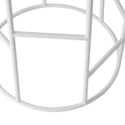 Aiden White Steel Bar Stool - Natural Linen - Kitchen and Bar Stools - Eleganté