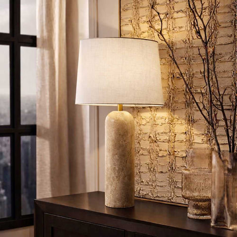Westmont Marble Table Lamp - Moscato Beige - Westmont Marble Table Lamp - Moscato Beige - Eleganté
