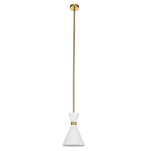 Oslo Pendant - White w Brass - Oslo Pendant - White w Brass - Eleganté