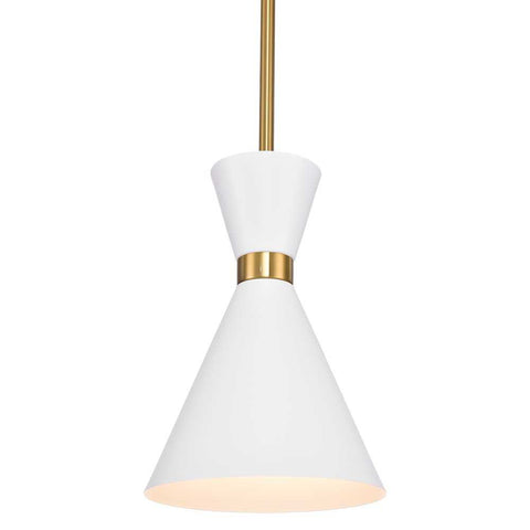 Oslo Pendant - White w Brass - Oslo Pendant - White w Brass - Eleganté