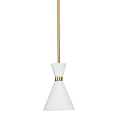 Oslo Pendant - White w Brass - Oslo Pendant - White w Brass - Eleganté