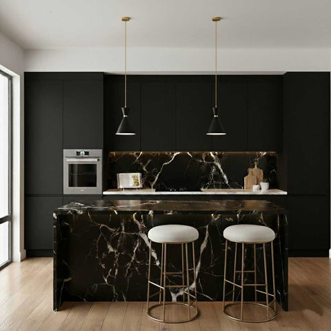 Oslo Pendant - Black w Brass - Oslo Pendant - Black w Brass - Eleganté