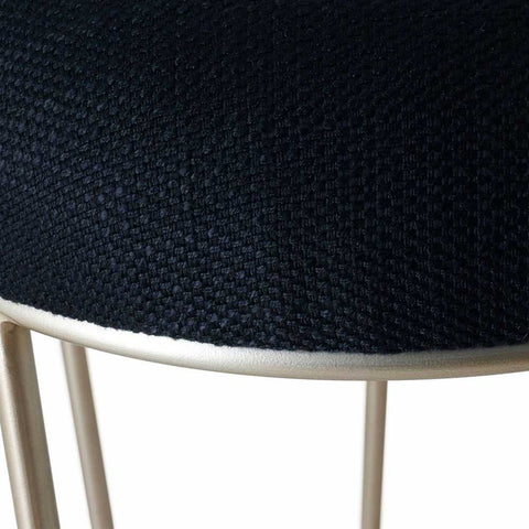 Aiden Gold Steel Bar Stool - Black Linen - Kitchen and Bar Stools - Eleganté