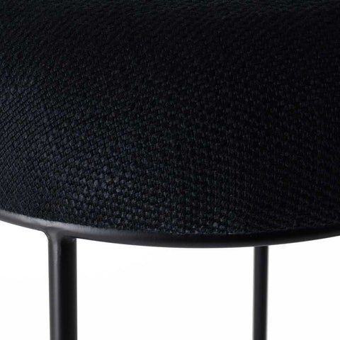 Aiden Black Steel Bar Stool - Black Linen - Kitchen and Bar Stools - Eleganté