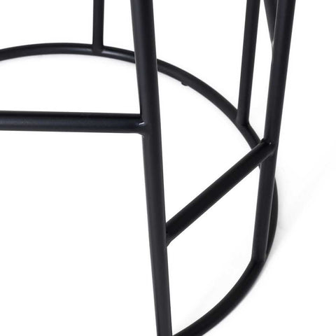 Aiden Black Steel Bar Stool - Black Linen - Kitchen and Bar Stools - Eleganté