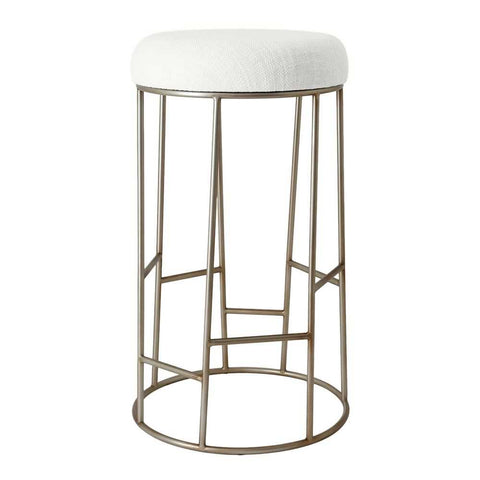 Aiden Gold Steel Bar Stool - Natural Linen - Kitchen and Bar Stools - Eleganté