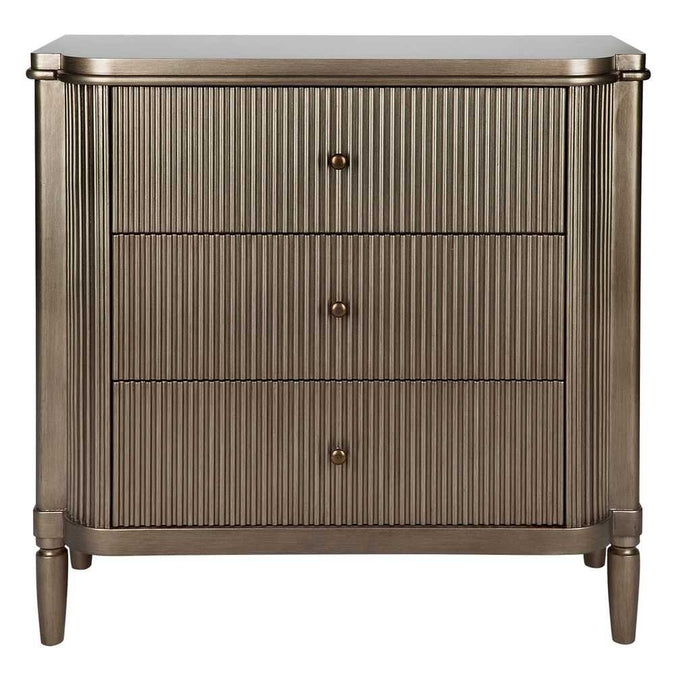 Arielle 3 Drawer Chest - Antique Gold - - Eleganté