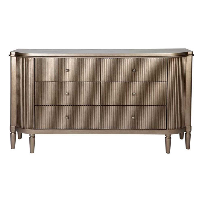 Arielle 6 Drawer Chest - Antique Gold - - Eleganté