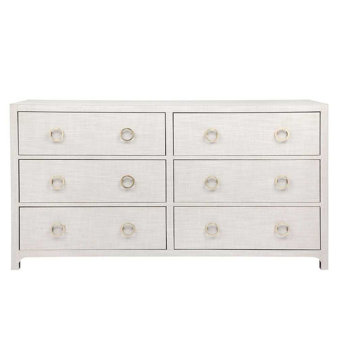 Astley 6 Drawer Upholstered Chest - Natural - - Eleganté