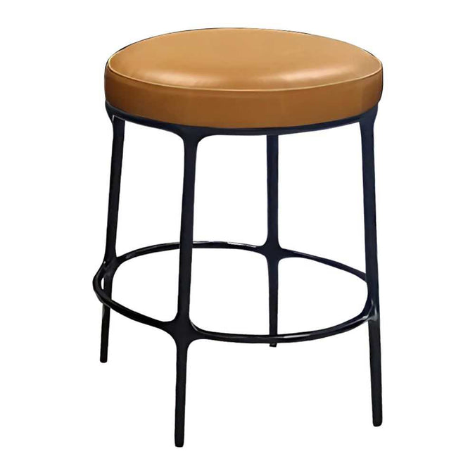 Heston Black Kitchen Stool - Tan Leather - OUTLET NSW - - Eleganté