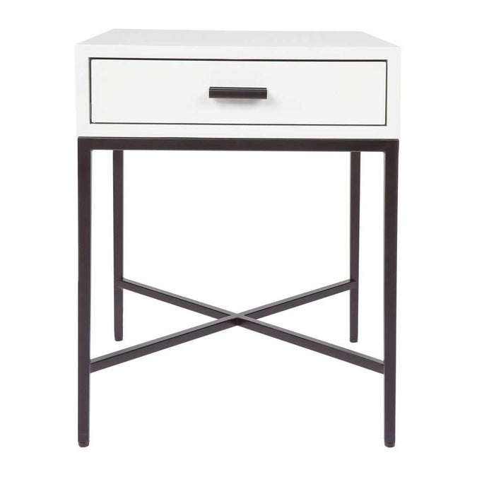 Nessa White Bedside Table - Black - - Eleganté