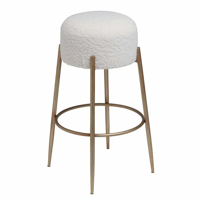 Nino Kitchen Stool - White Boucle - - Eleganté