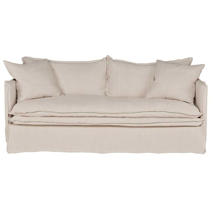 Palm Beach 3 Seater Slip Cover Sofa - Natural Linen - - Eleganté