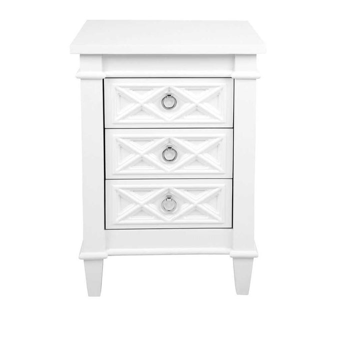 Plantation Bedside Table - Small White - - Eleganté