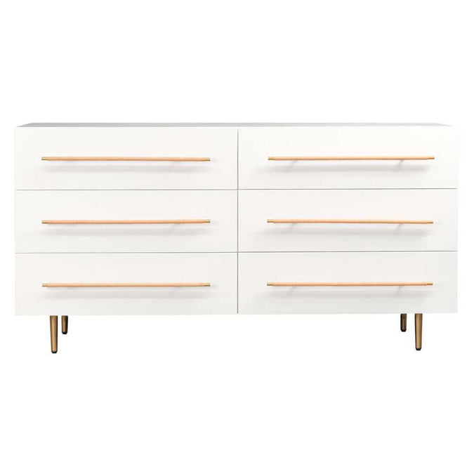 Retreat 6 Drawer Chest - White - - Eleganté