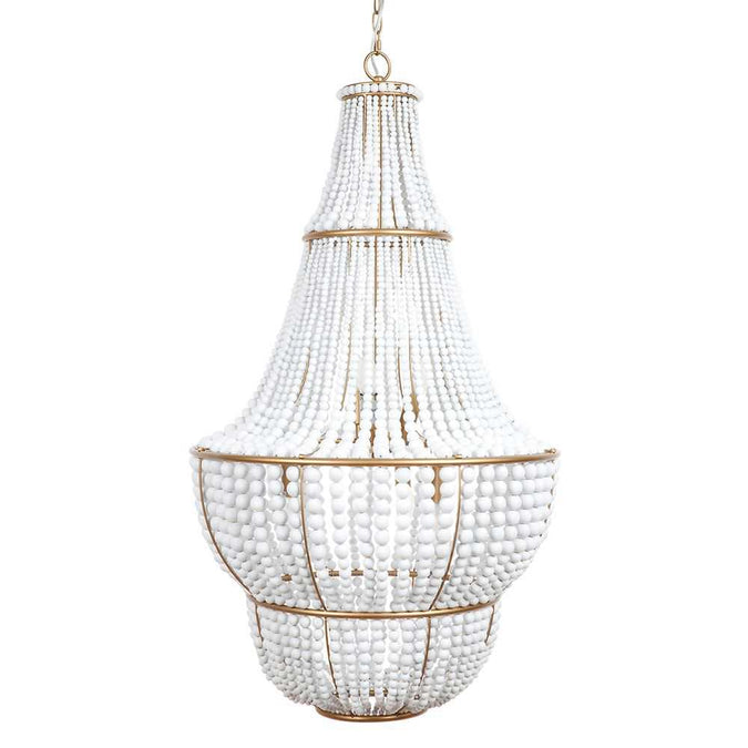 Sierra Beaded Chandelier - Gold/White - - Eleganté