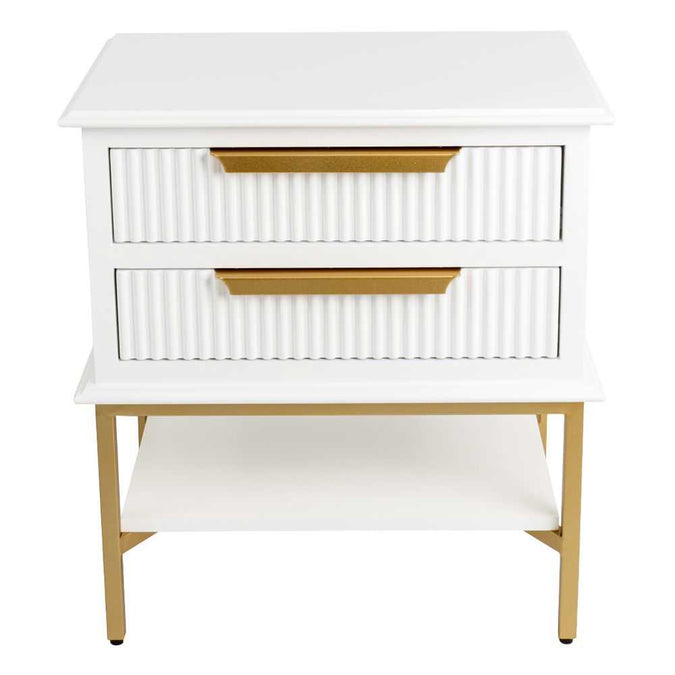 Aimee Bedside Table - Small White - - Eleganté