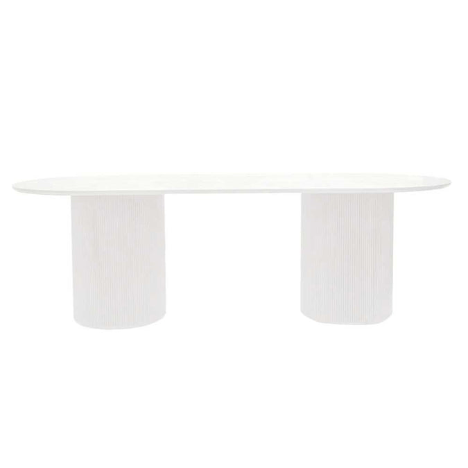 Arlo Oval Dining Table - 2.4m White - - Eleganté