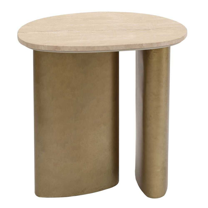 Audrey Large Side Table - Travertine - - Eleganté