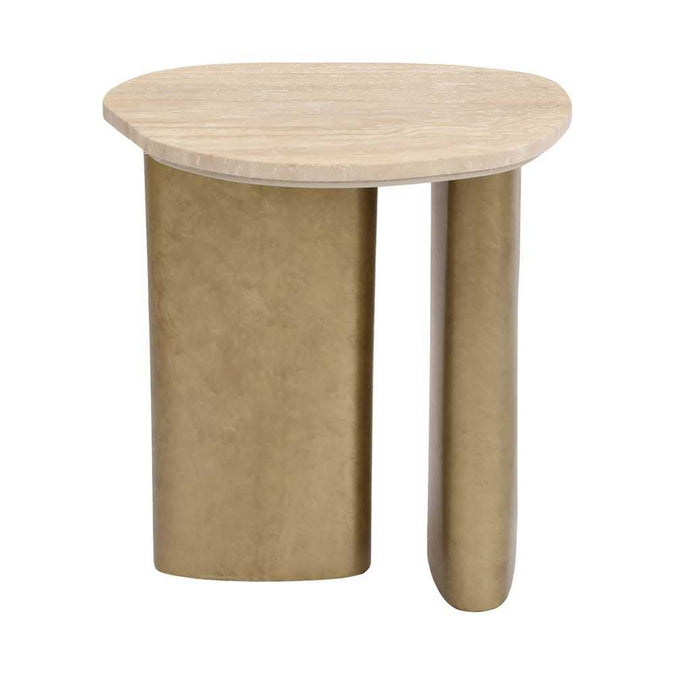 Audrey Small Side Table - Travertine - - Eleganté