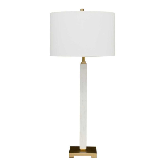 Essex Marble Table Lamp - White - - Eleganté