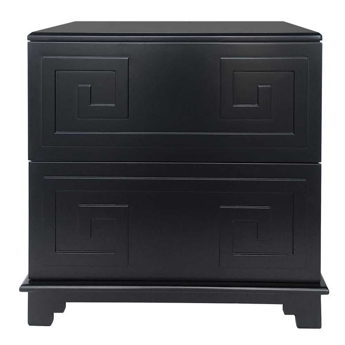 Greek Key Bedside Table - Black - - Eleganté