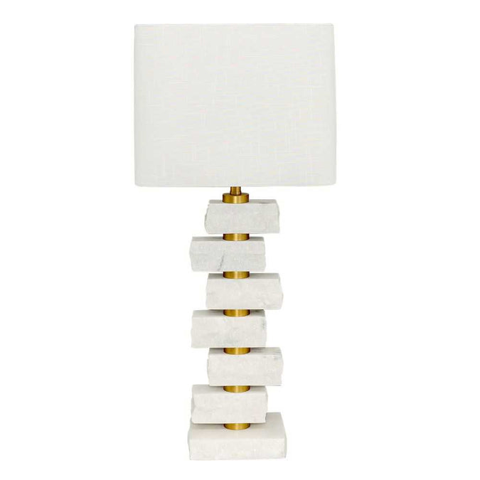 Hamburg Marble Table Lamp - White - - Eleganté